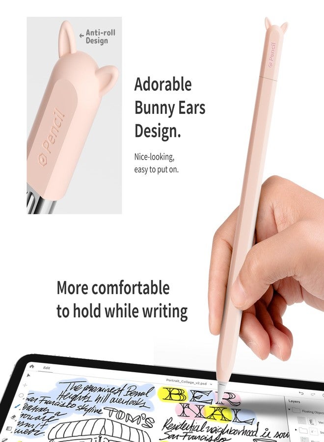 ELETIUO Silicone Case Compatible with Apple Pencil (USB-C),Protective Holder Grip Sleeve with Cap,Anti-Slip Cover Supports Magnetic Compatible with Apple Pencil 3rd Generation,Ear Pink - Image 5